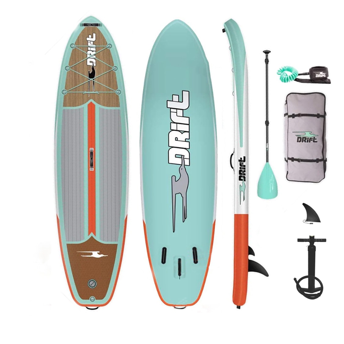 Drift 10′ 8″ Inflatable Paddleboard Package